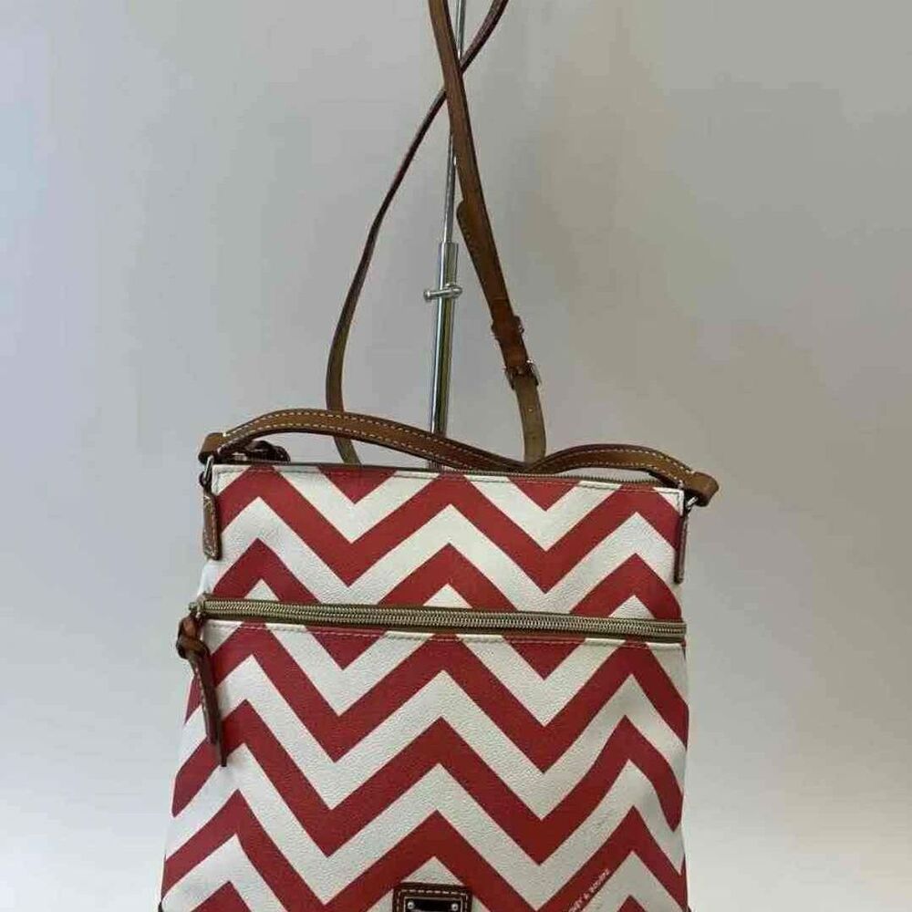 Dooney & Bourke Designer pink red /White Cross Body Bag Purse Crossbody Handbag